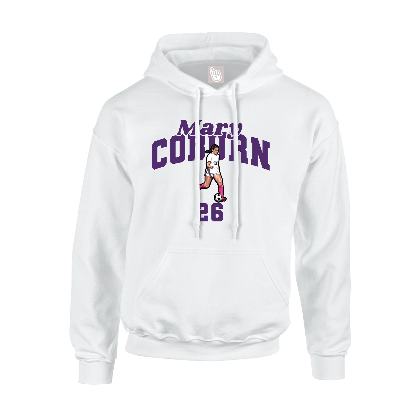 Youth Hoodie — Signature Arch in White