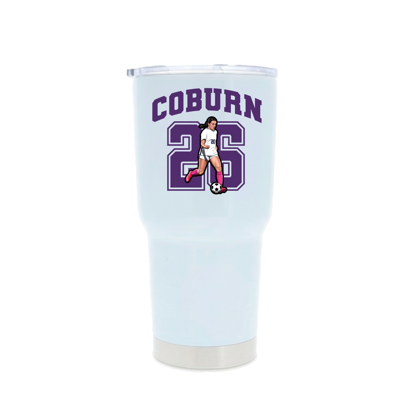 30oz Stainless Steel Tumbler — Number in White