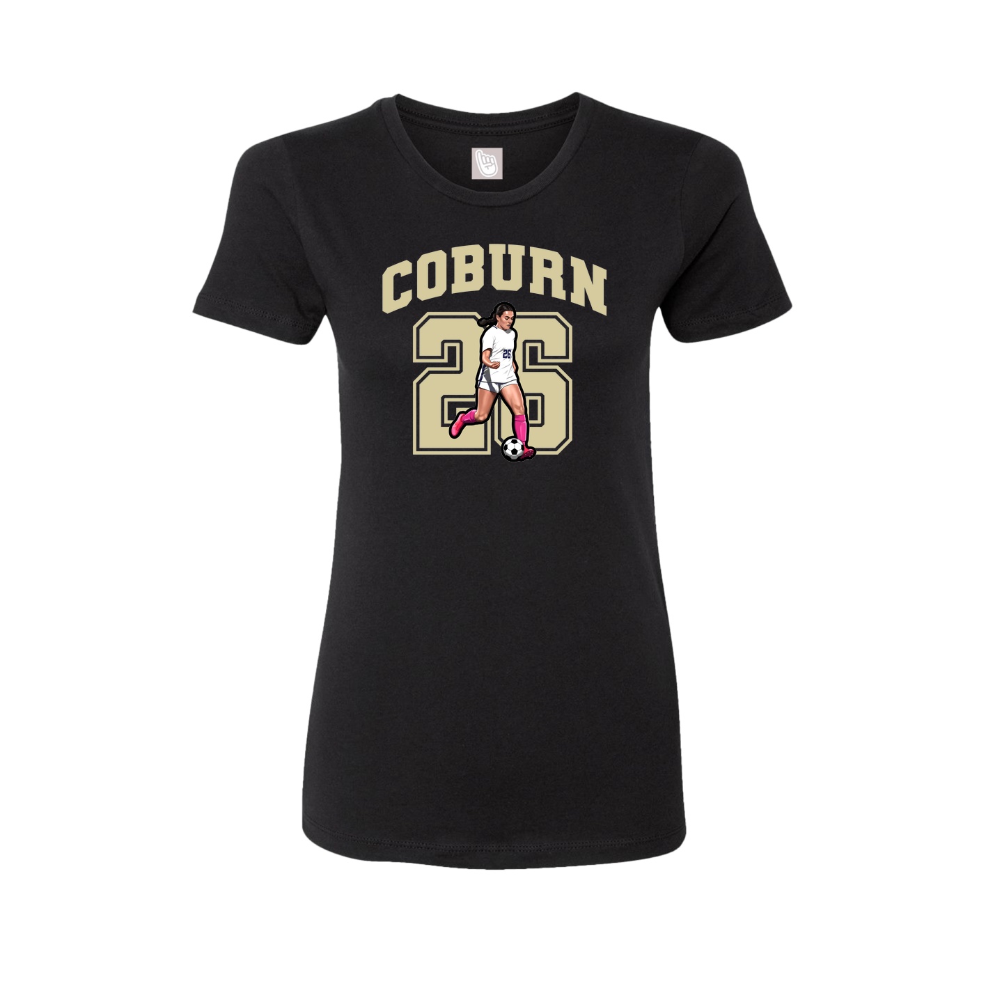 Fitted Women's Tee — Number in Black