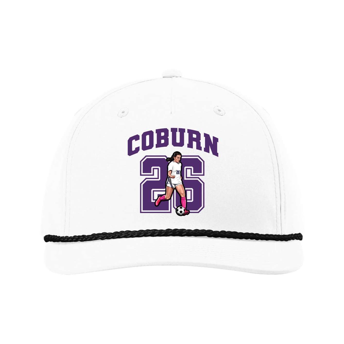 Five-Panel Classic Rope Cap — Number in White