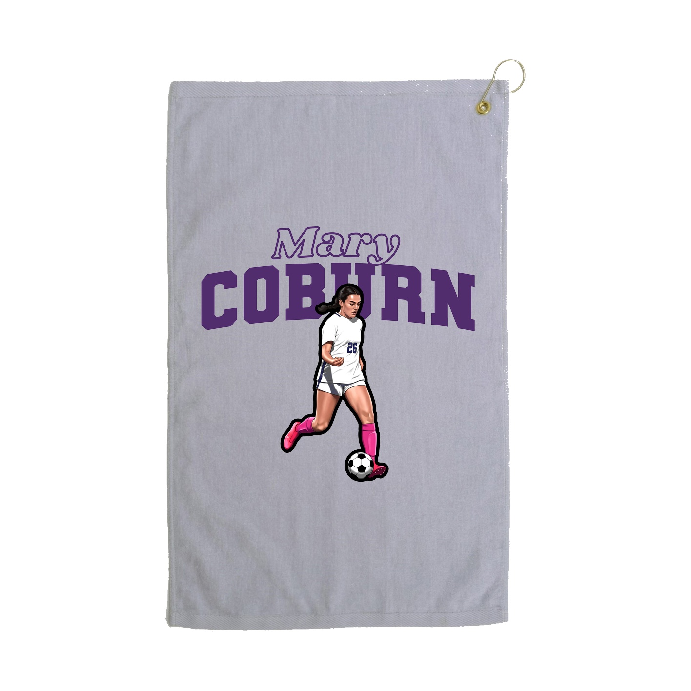 Golf Towel — Name Arch in Grey