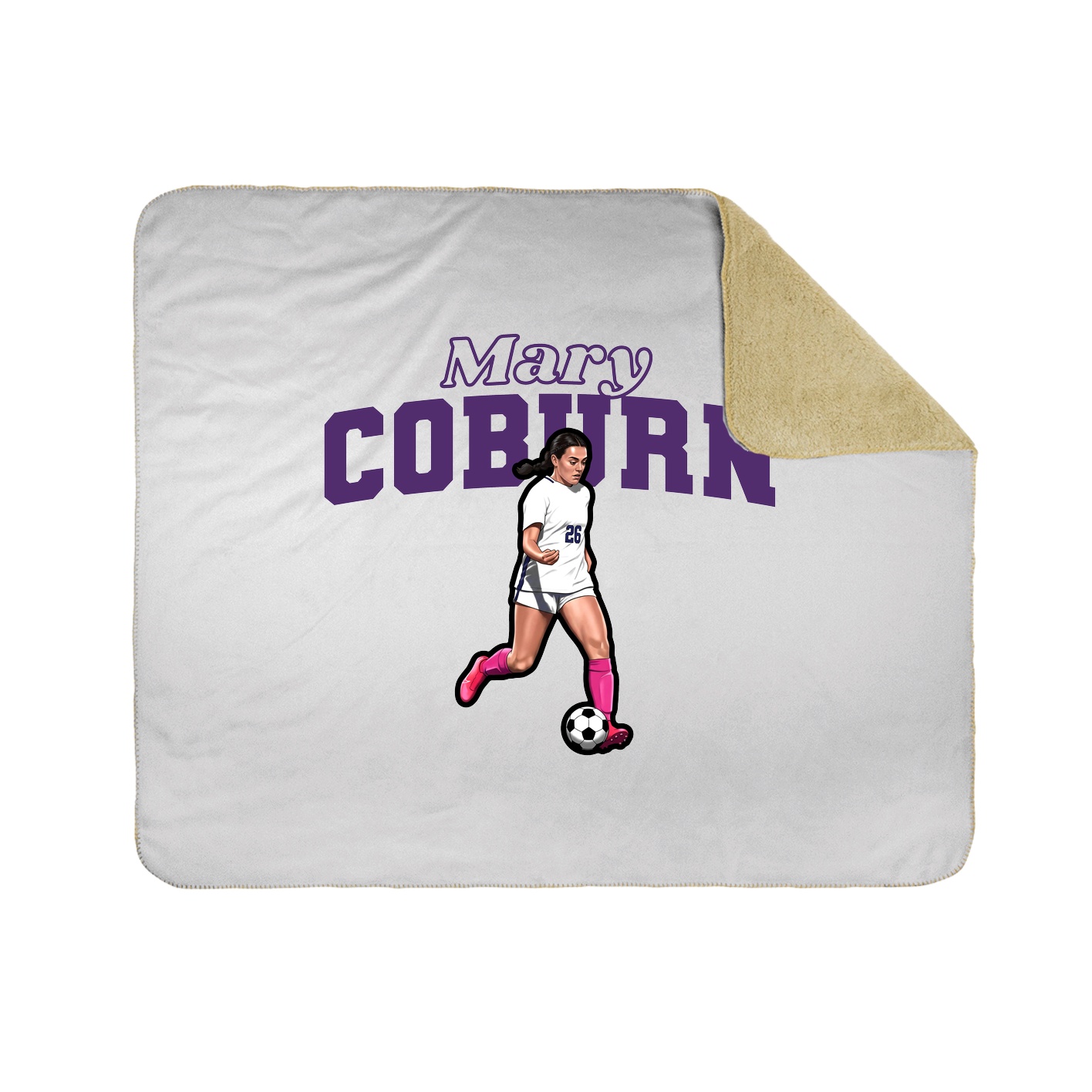 Throw Blanket — Name Arch in White