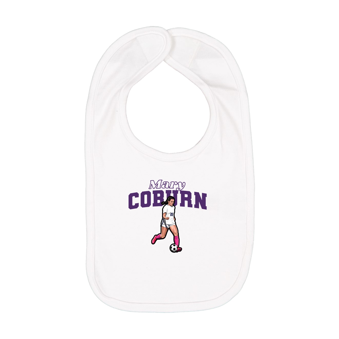 Infant Bib — Name Arch in White
