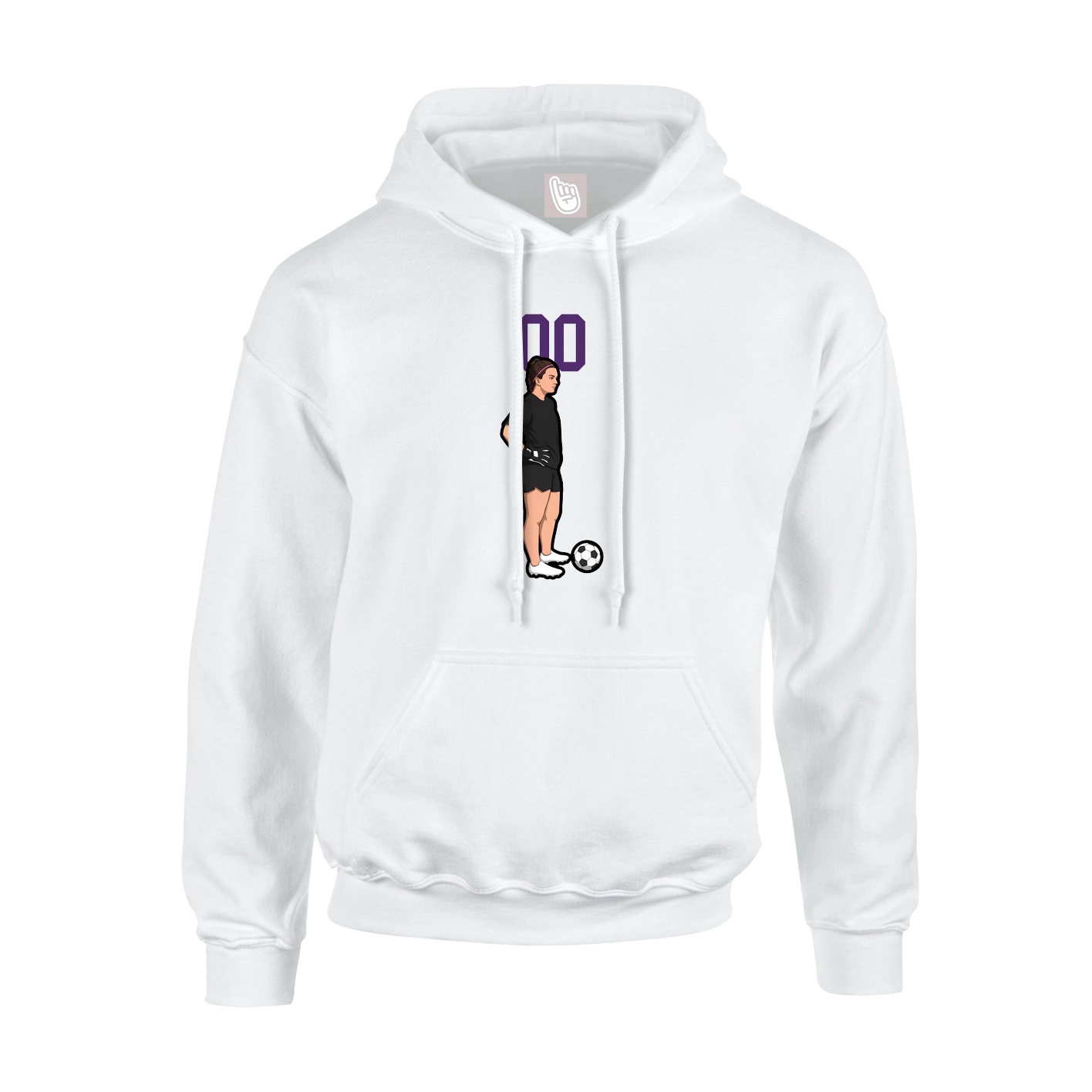 Youth Hoodie — Number Top in White
