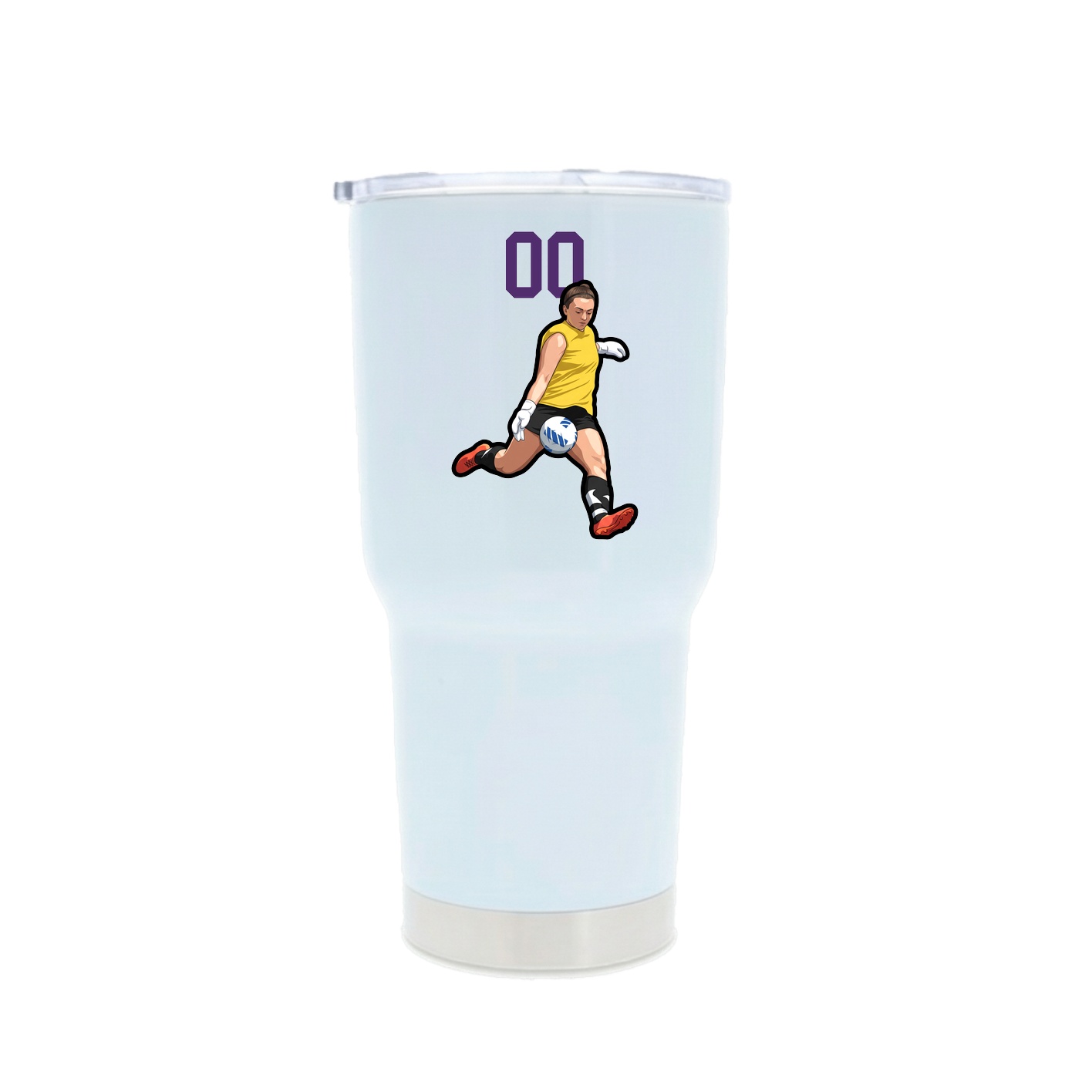 30oz Stainless Steel Tumbler — Number Top in White