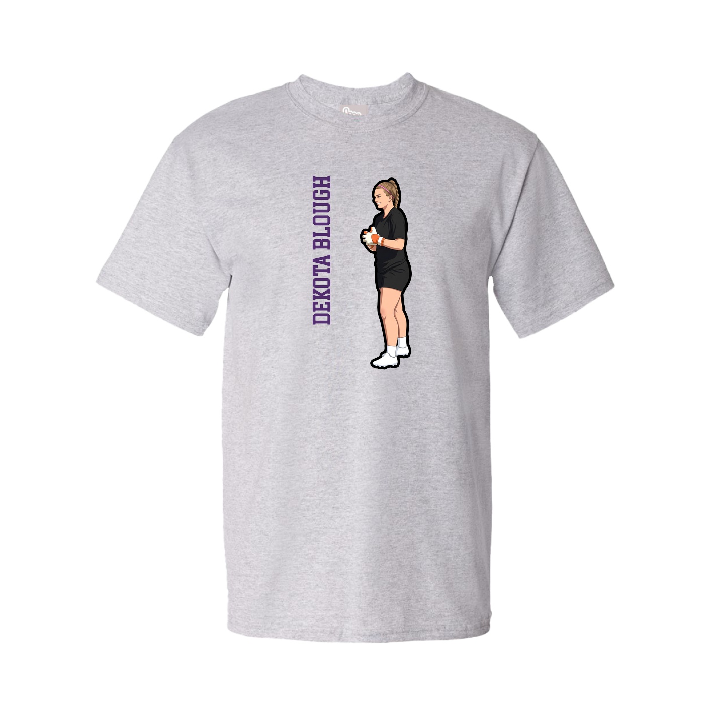 Youth Tee — Name Vertical in Grey