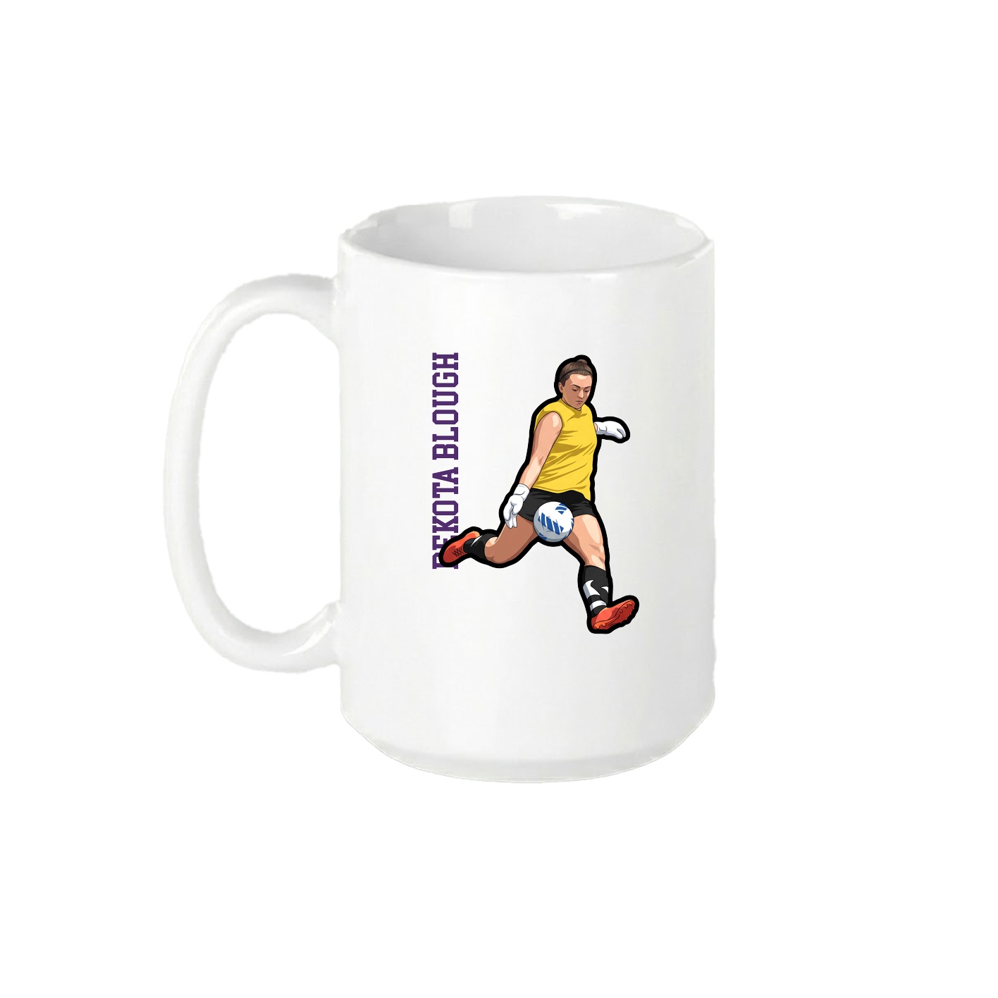 15oz Coffee Mug — Name Vertical in White