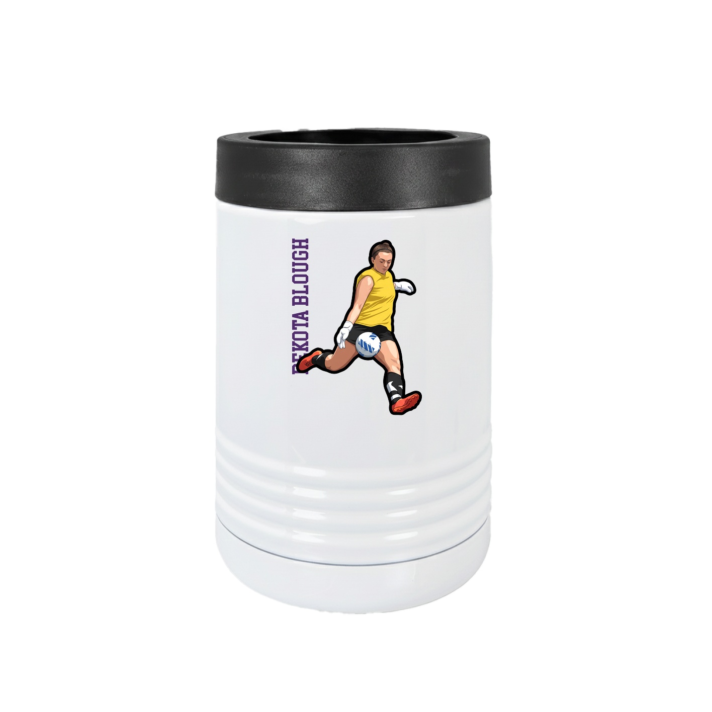 Beverage Holder — Name Vertical in White