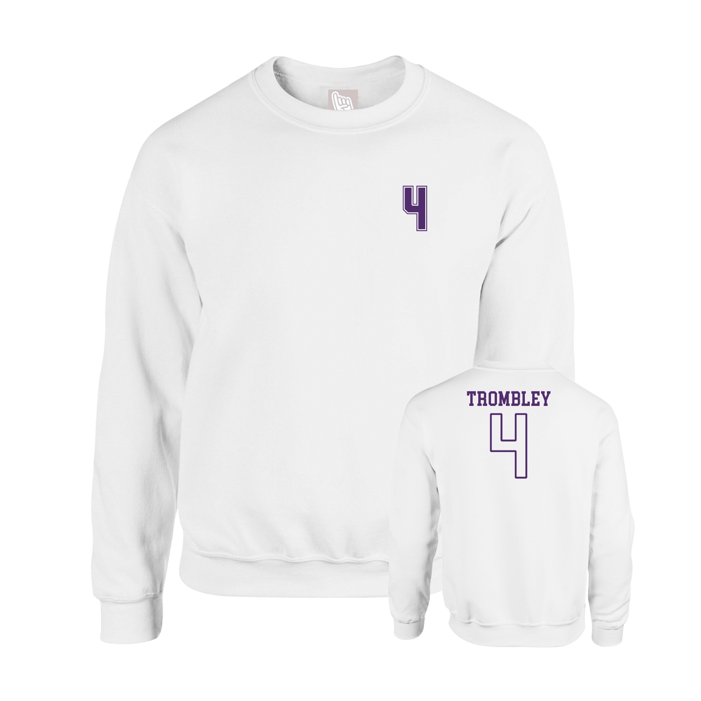 Fleece Crew — Chest Back in White