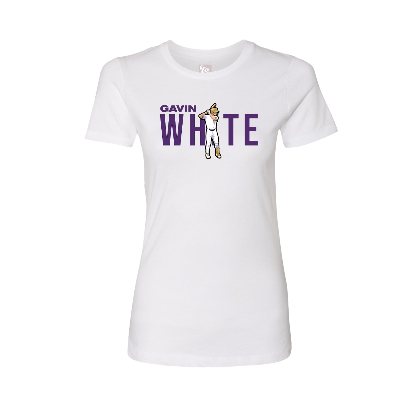 Fitted Women's Tee — Player Name in White
