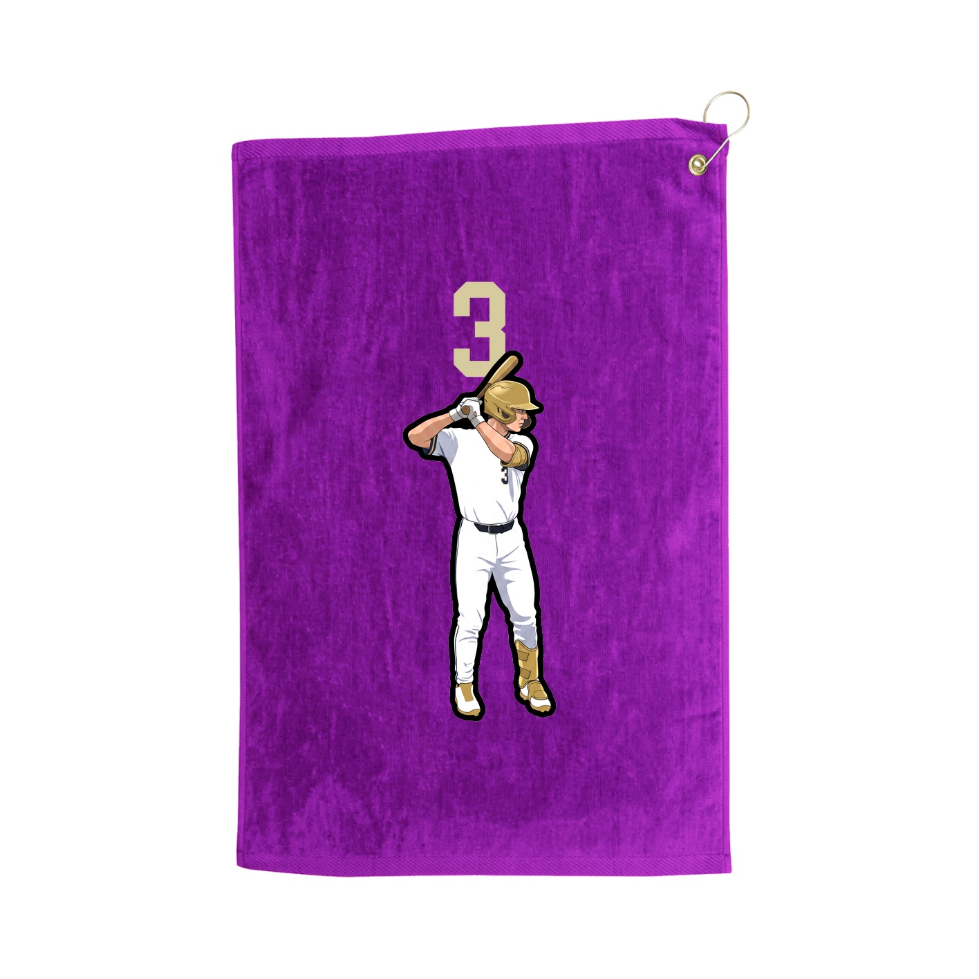 Golf Towel — Number Top in Purple