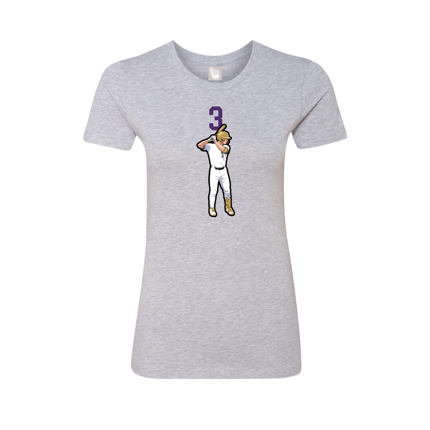 Fitted Women's Tee — Number Top in Grey
