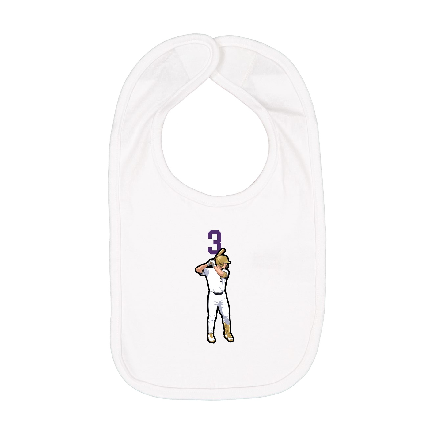 Infant Bib — Number Top in White