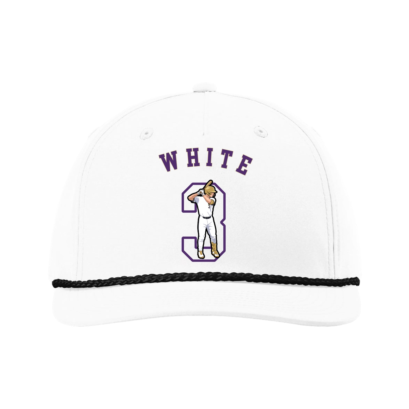 Five-Panel Classic Rope Cap — Shirsey Arch in White
