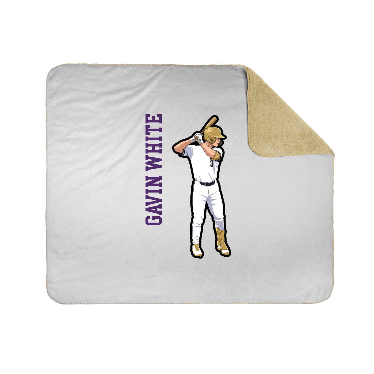 Throw Blanket — Name Vertical in White