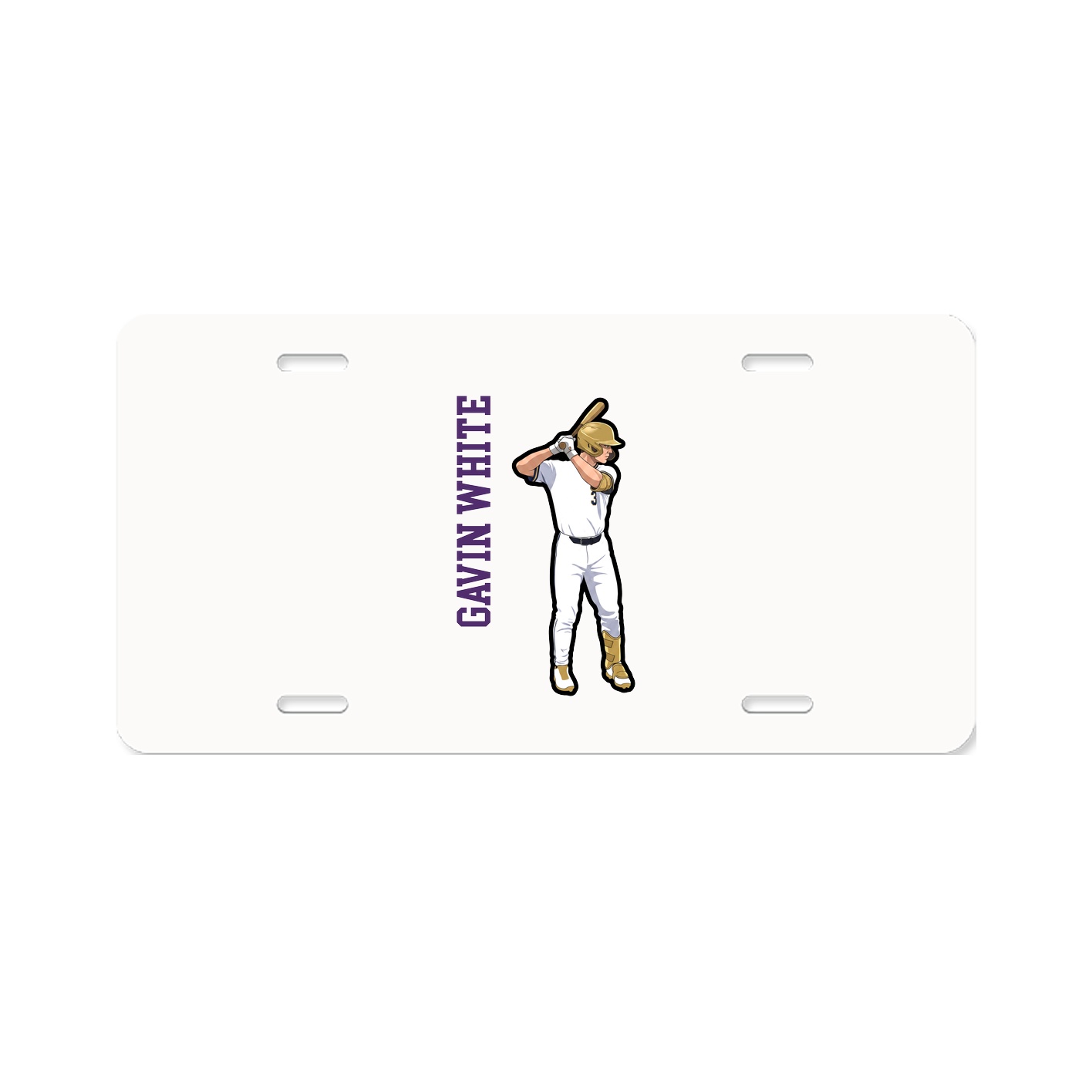 License Plate — Name Vertical in Classic