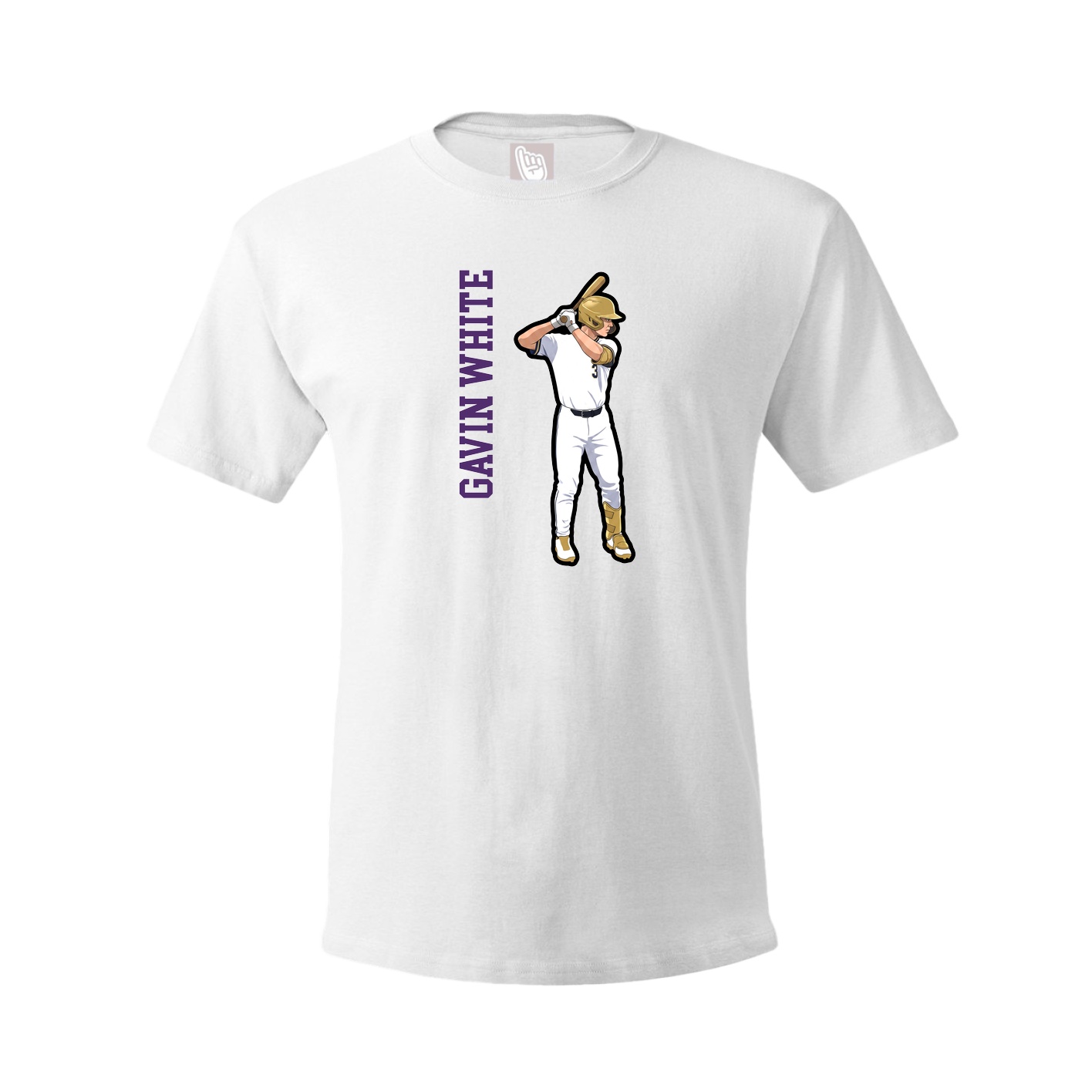 Tee — Name Vertical in White