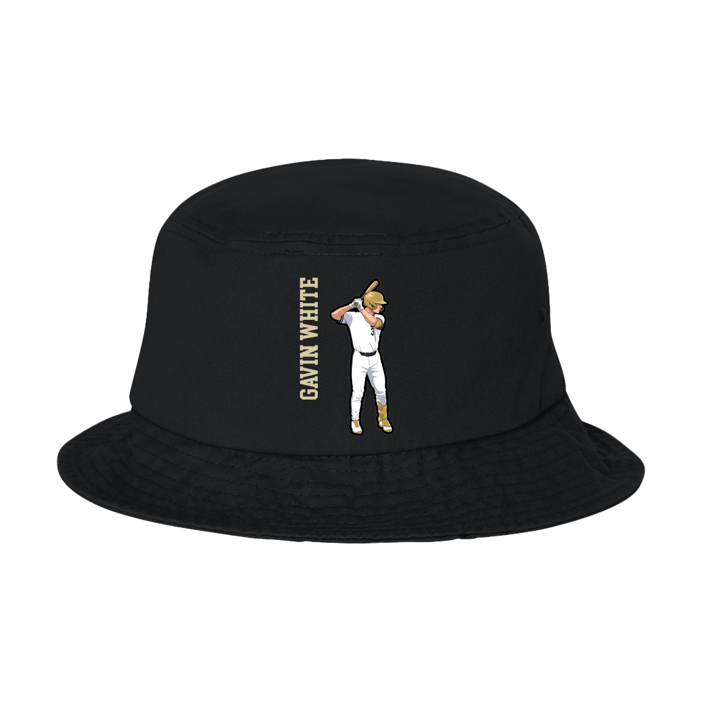 Bucket Cap — Name Vertical in Black