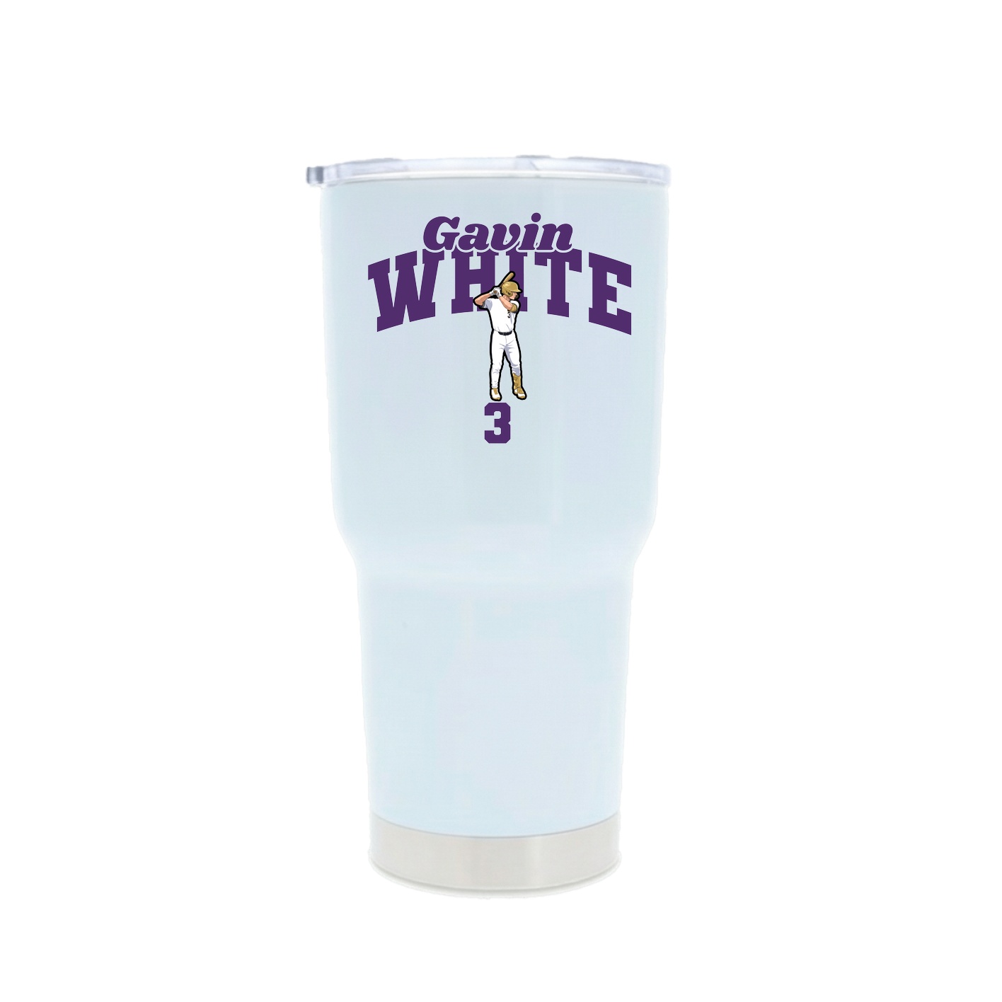 30oz Stainless Steel Tumbler — Signature Arch in White