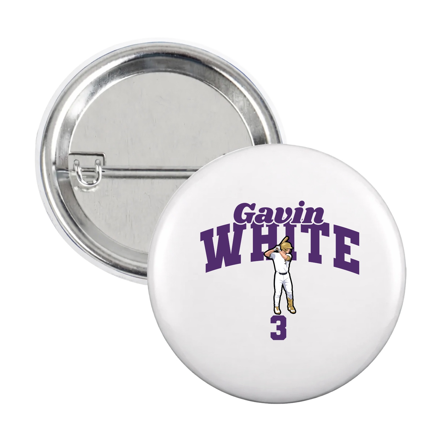 Game Day Button — Signature Arch in White