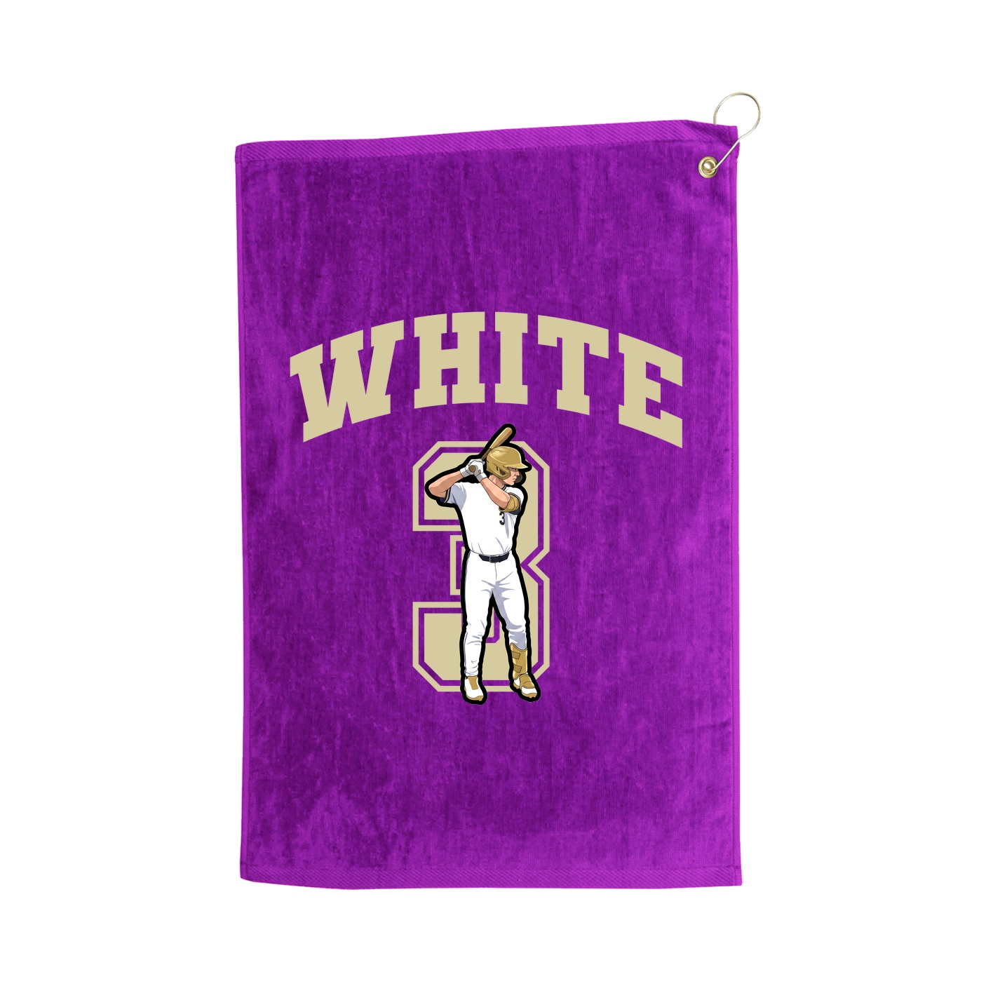Golf Towel — Number in Purple