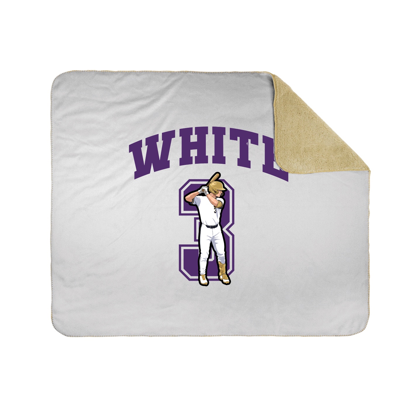 Throw Blanket — Number in White
