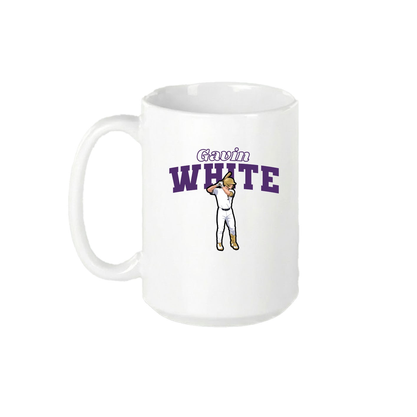 15oz Coffee Mug — Name Arch in White