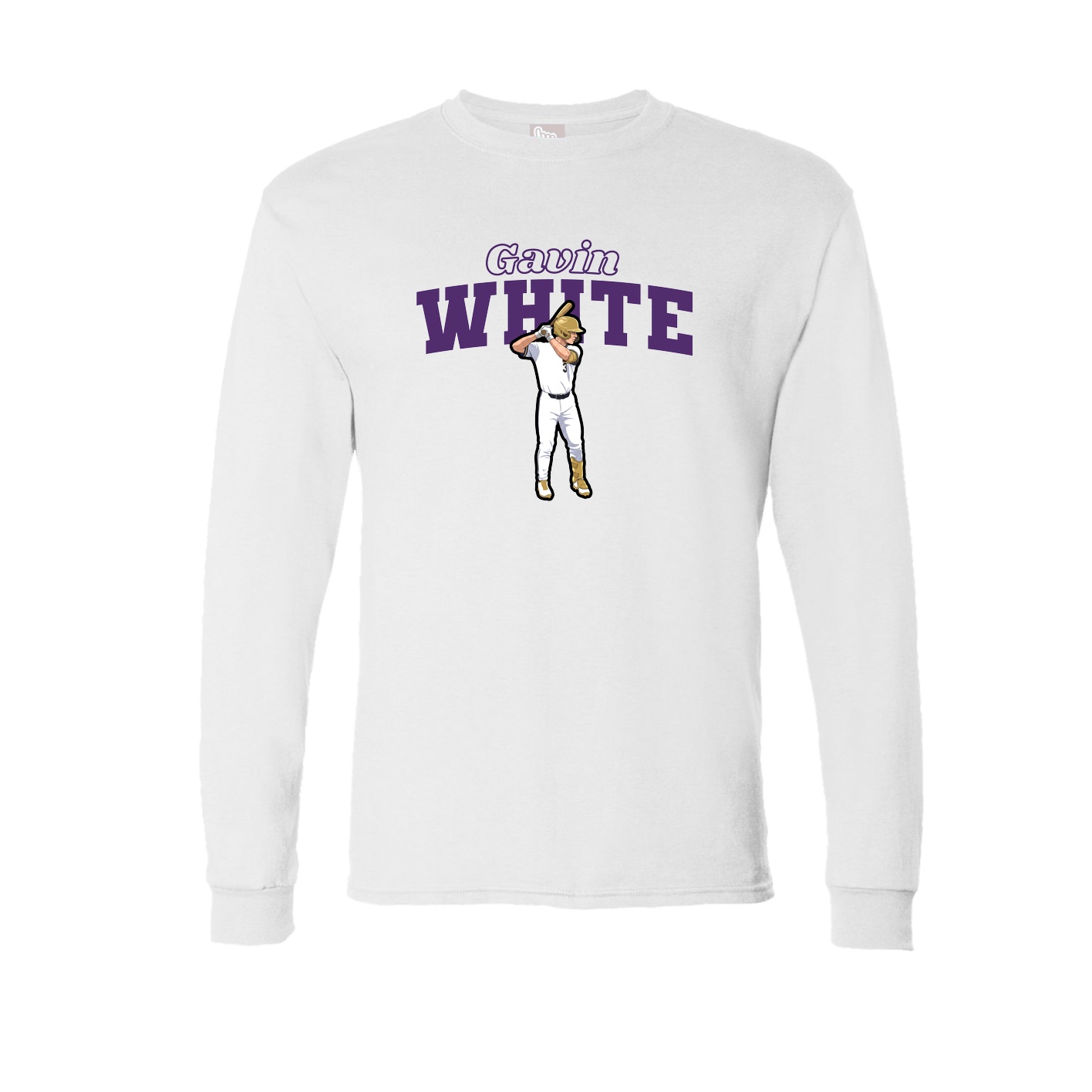 Long Sleeve Tee — Name Arch in White