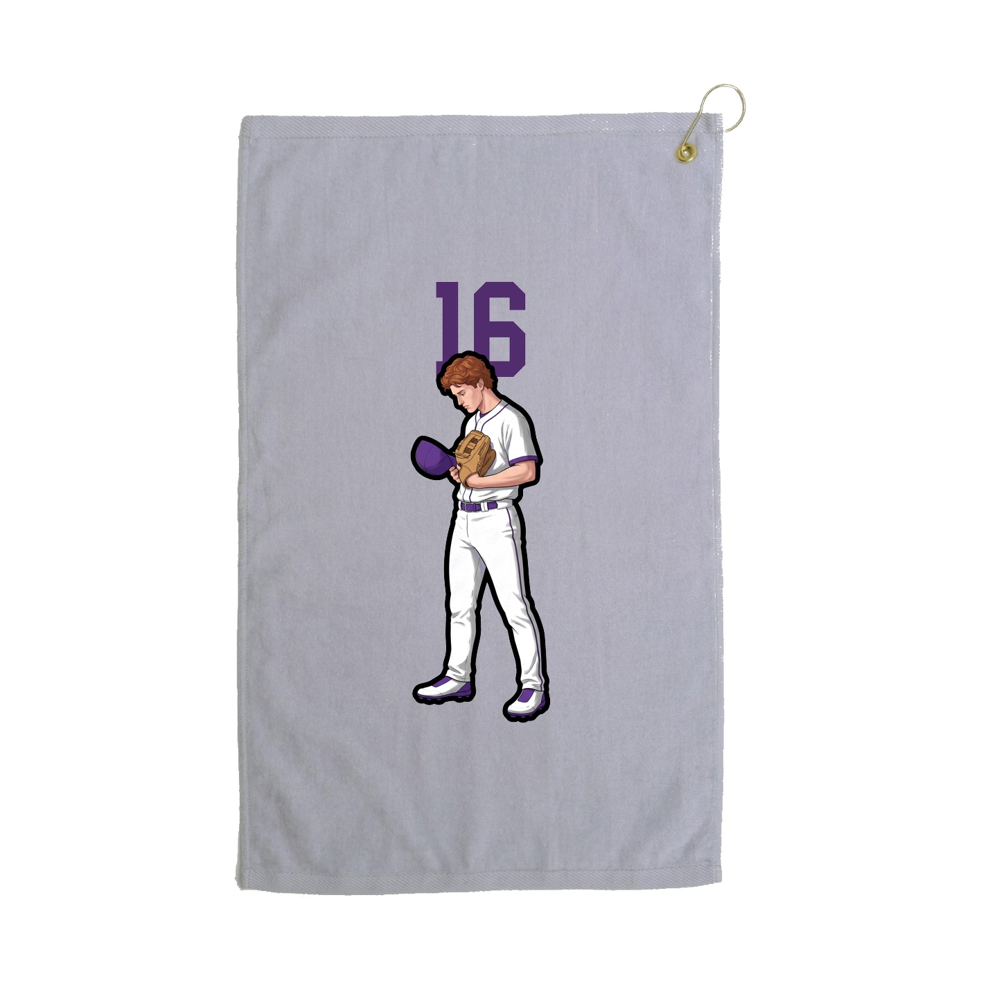 Golf Towel — Number Top in Grey