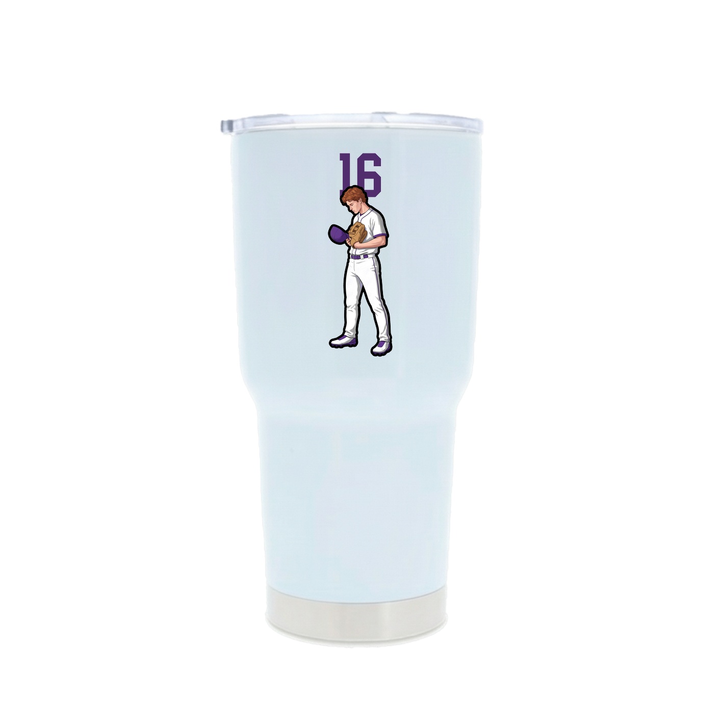 30oz Stainless Steel Tumbler — Number Top in White