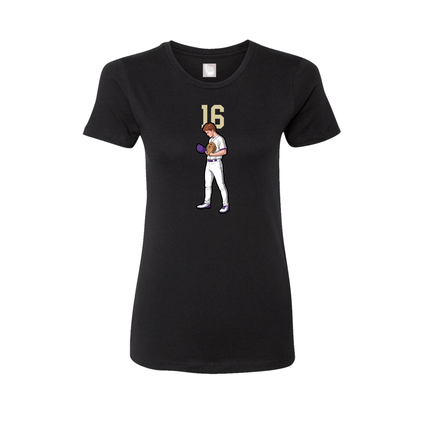 Fitted Women's Tee — Number Top in Black