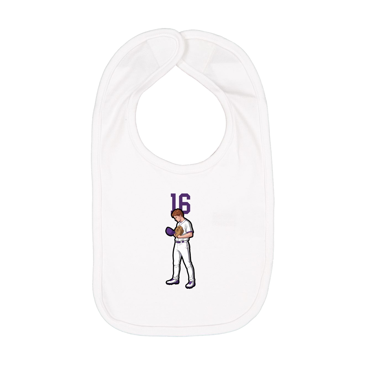 Infant Bib — Number Top in White