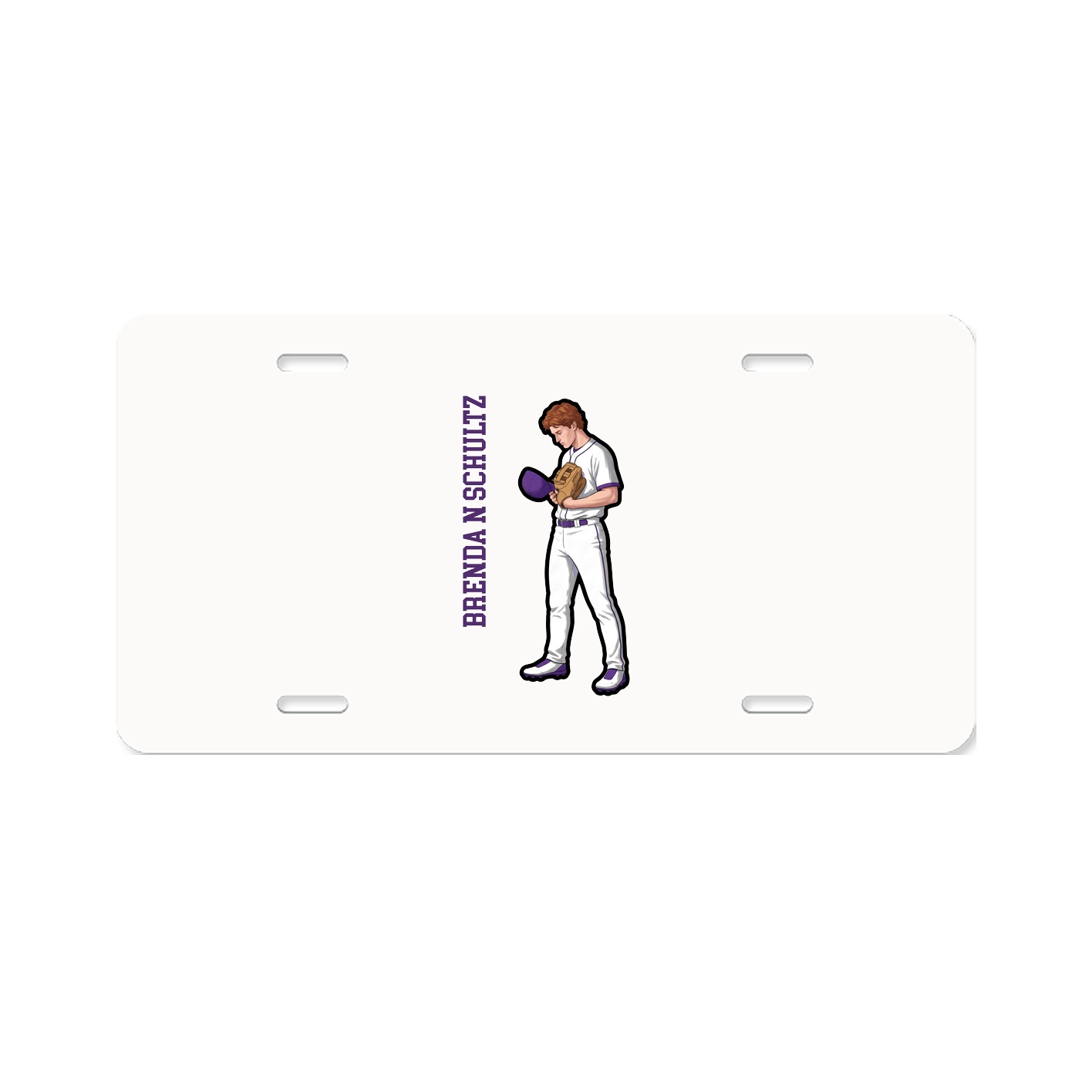 License Plate — Name Vertical in Classic