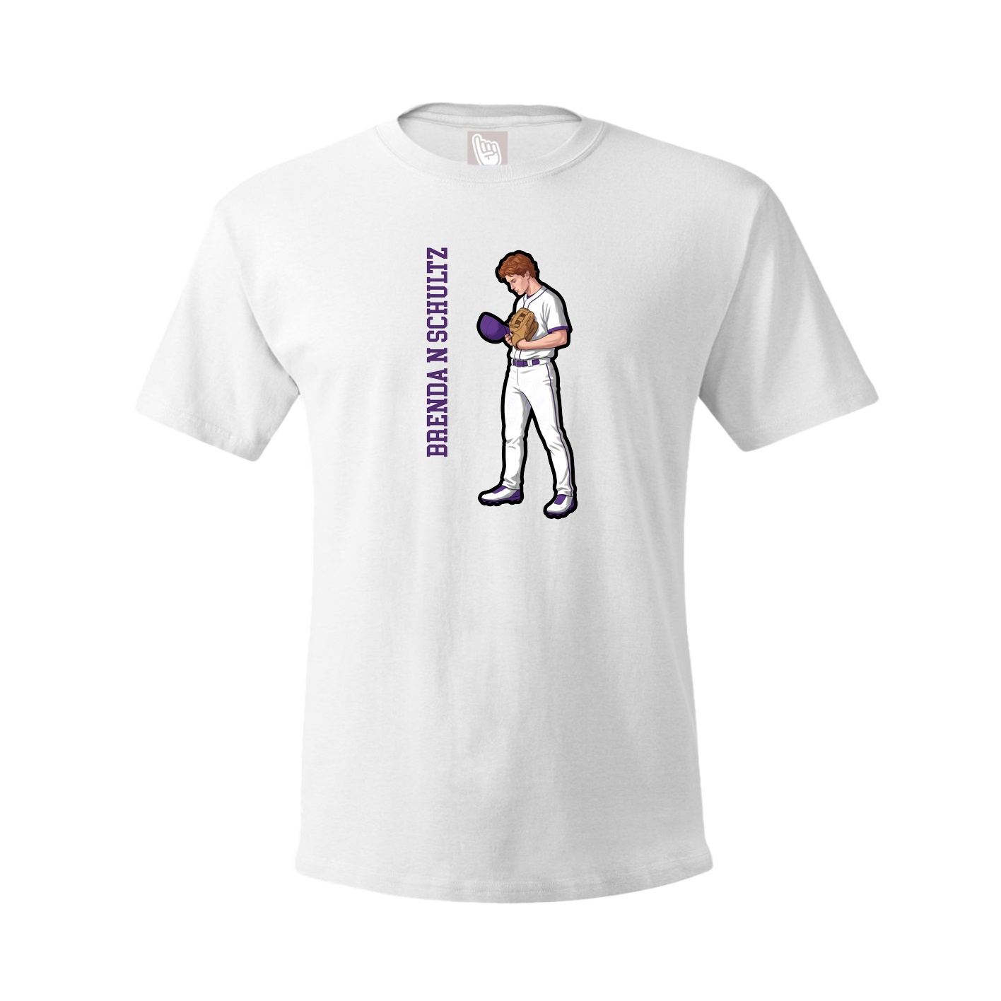 Tee — Name Vertical in White
