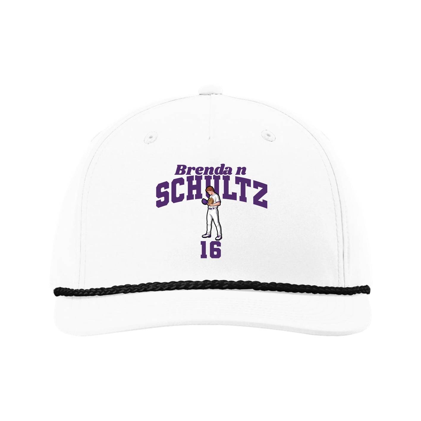 Five-Panel Classic Rope Cap — Signature Arch in White