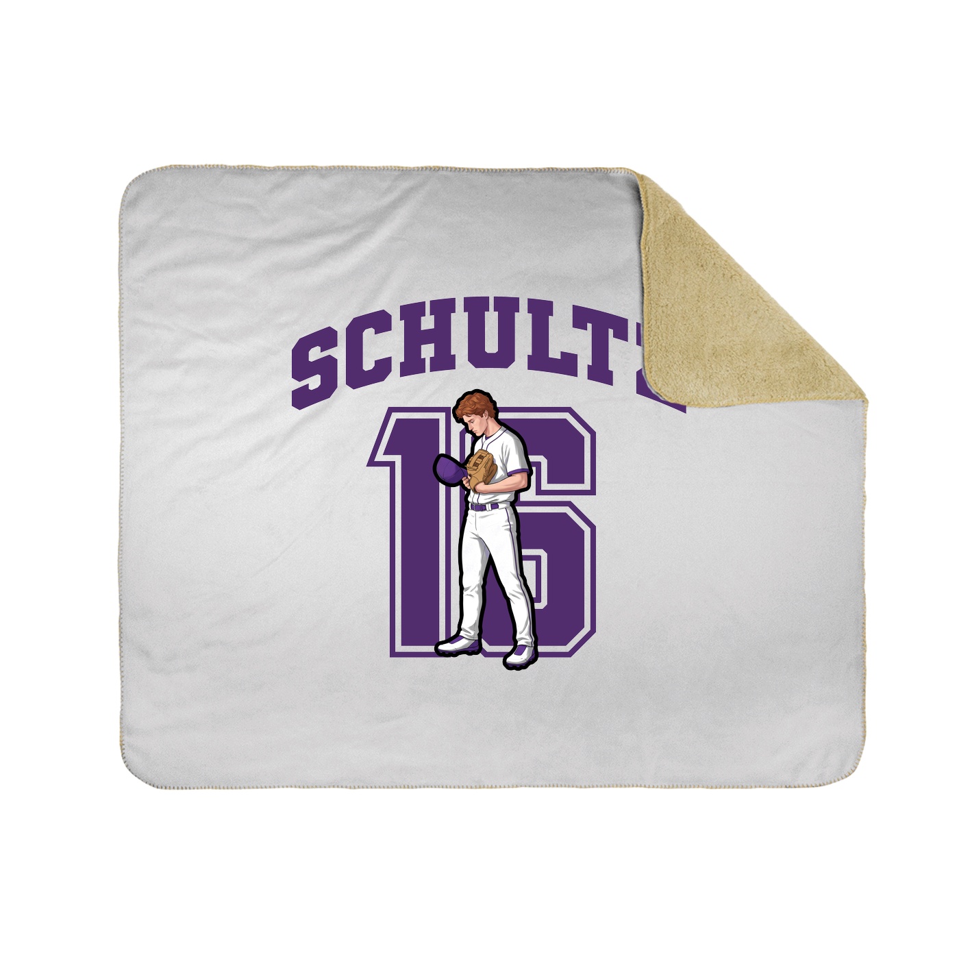 Throw Blanket — Number in White