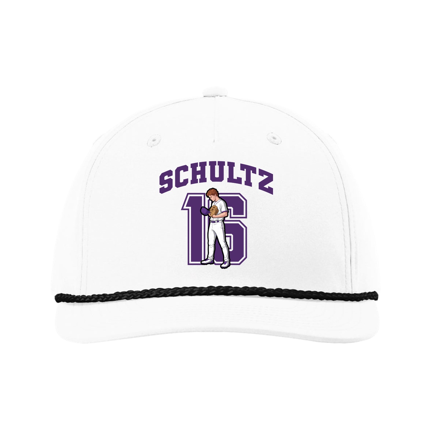 Five-Panel Classic Rope Cap — Number in White