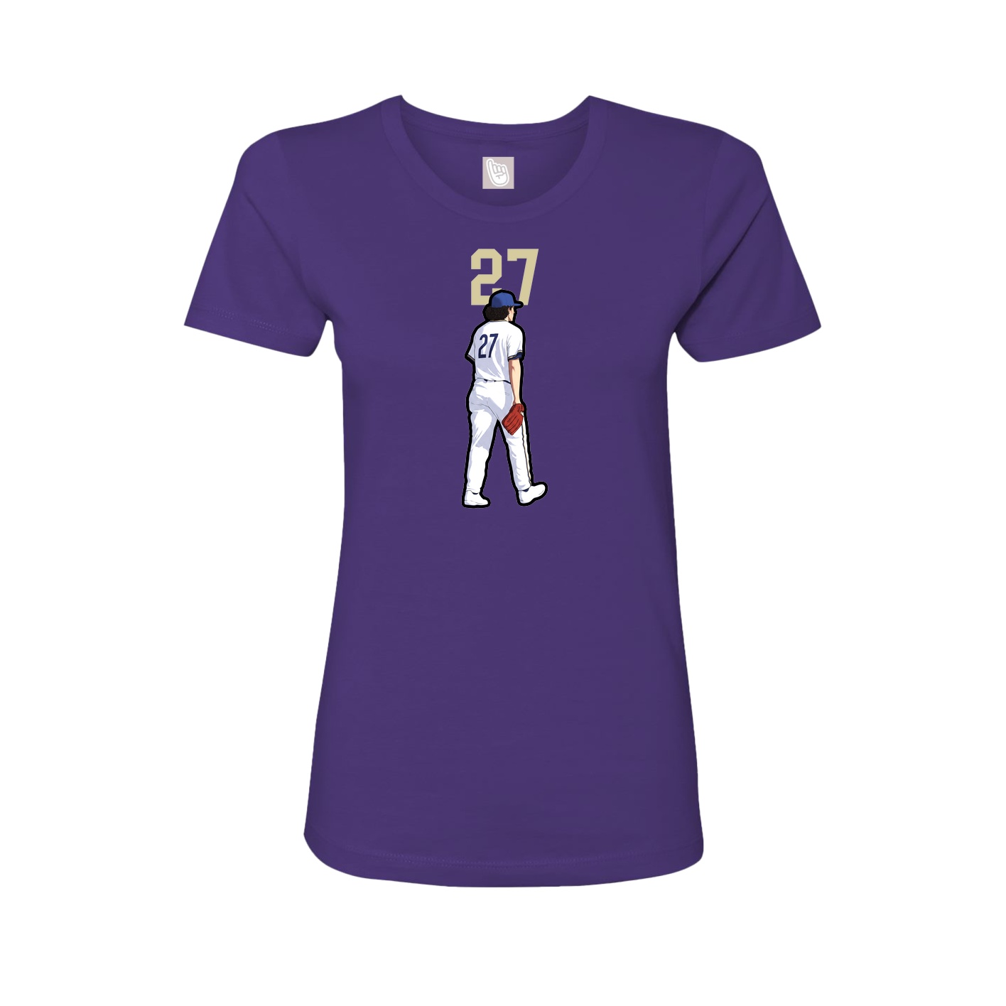 Fitted Women's Tee — Number Top in Purple