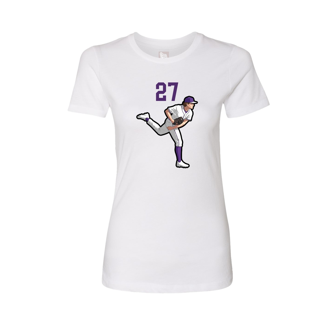 Fitted Women's Tee — Number Top in White