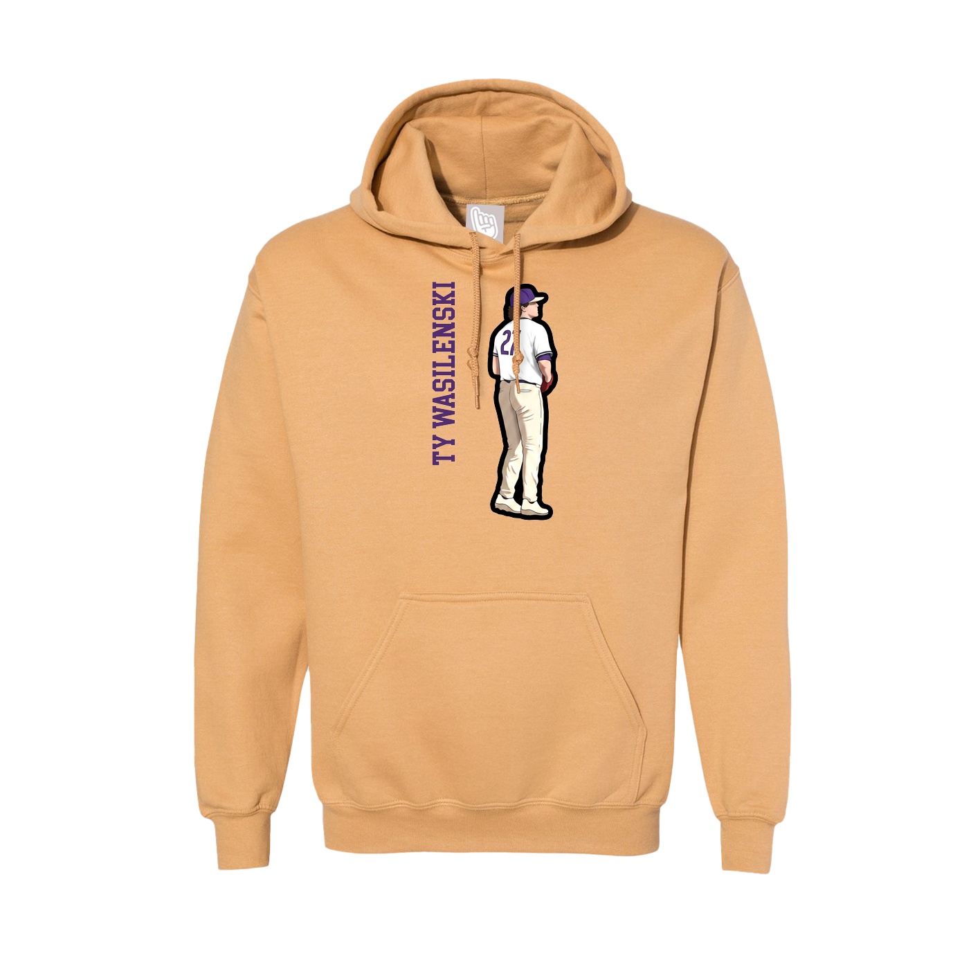 Hoodie — Name Vertical in Vegas Gold