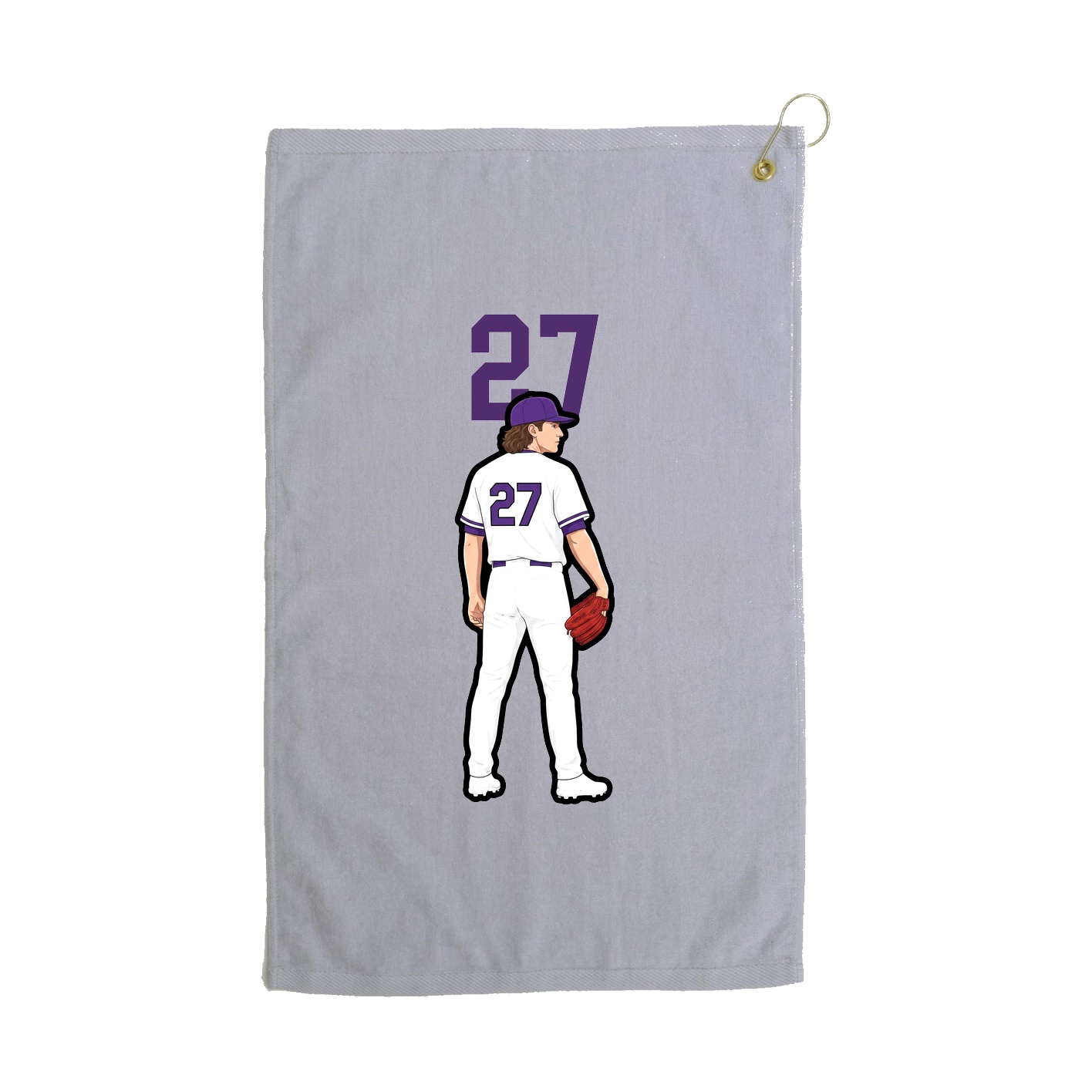 Golf Towel — Number Top in Grey