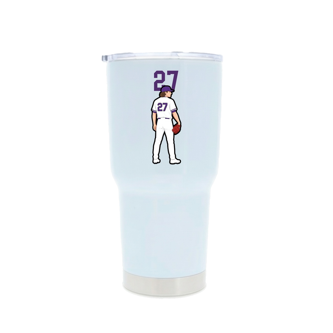 30oz Stainless Steel Tumbler — Number Top in White