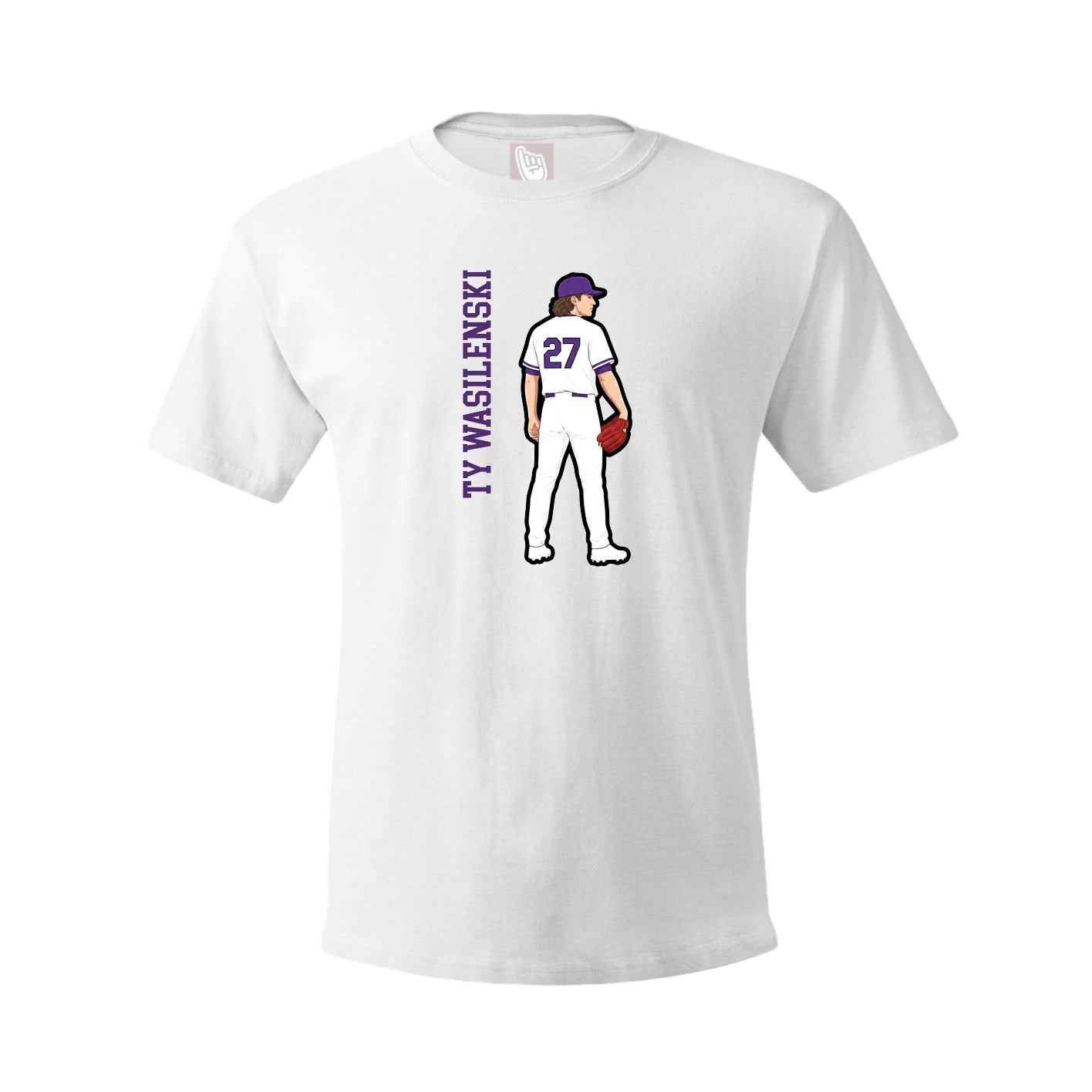 Tee — Name Vertical in White