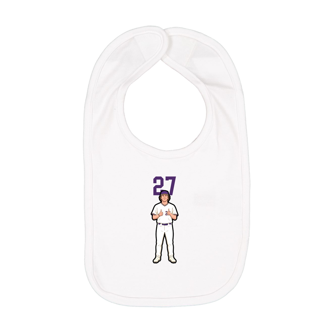Infant Bib — Number Top in White