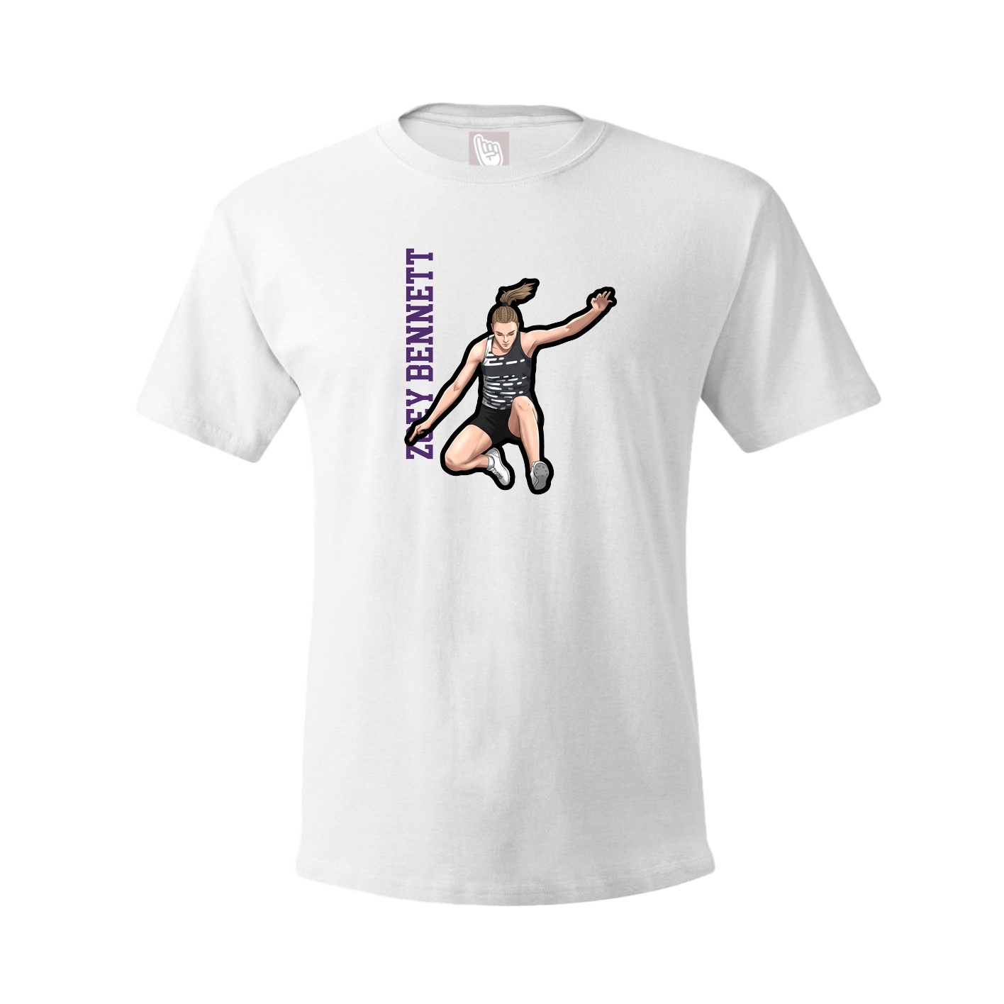 Youth Tee — Name Vertical in White