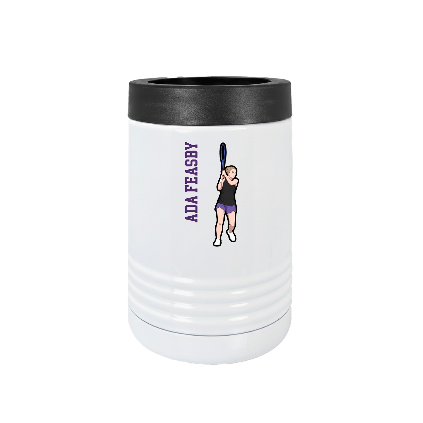 Beverage Holder — Name Vertical in White