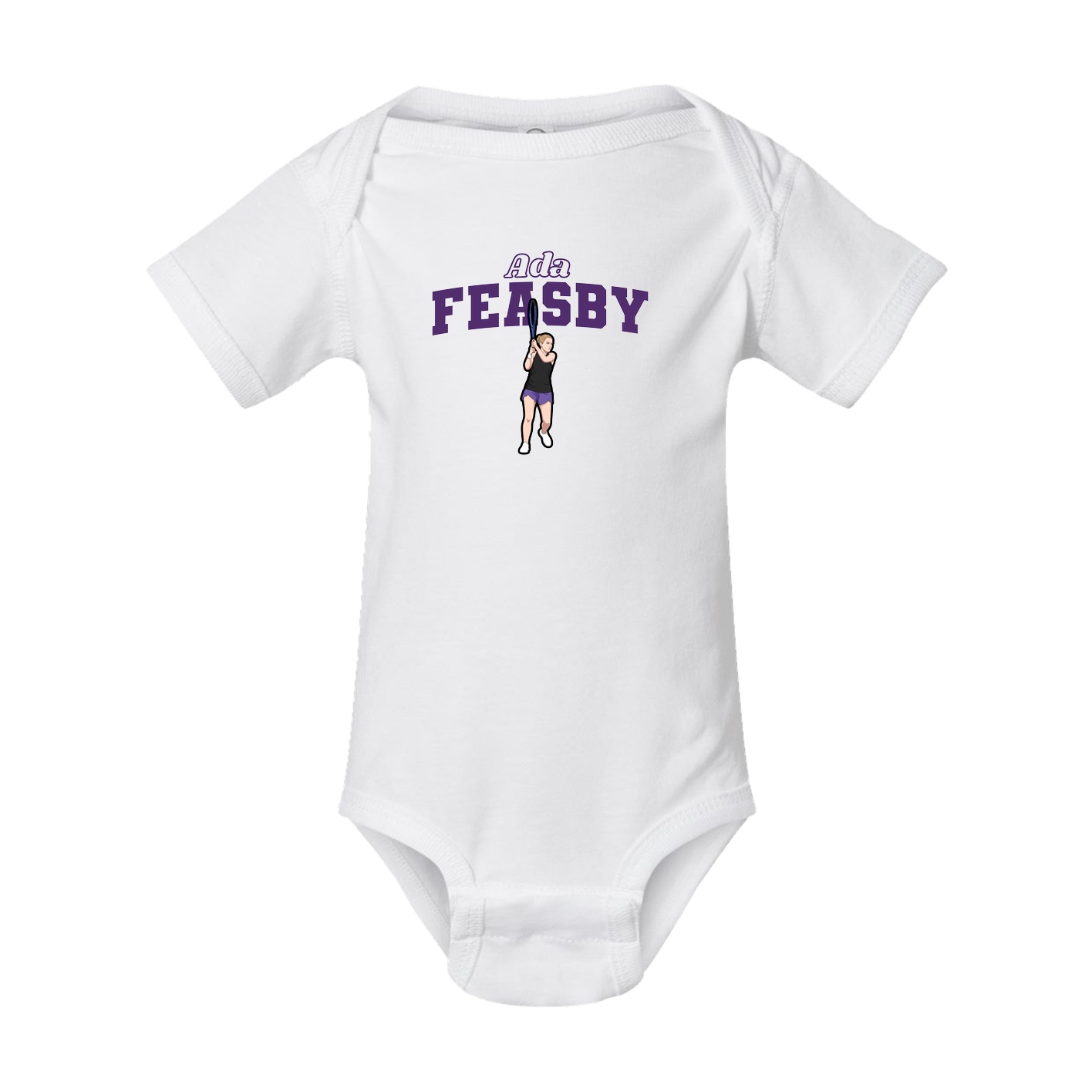 Baby Onesie — Name Arch in White