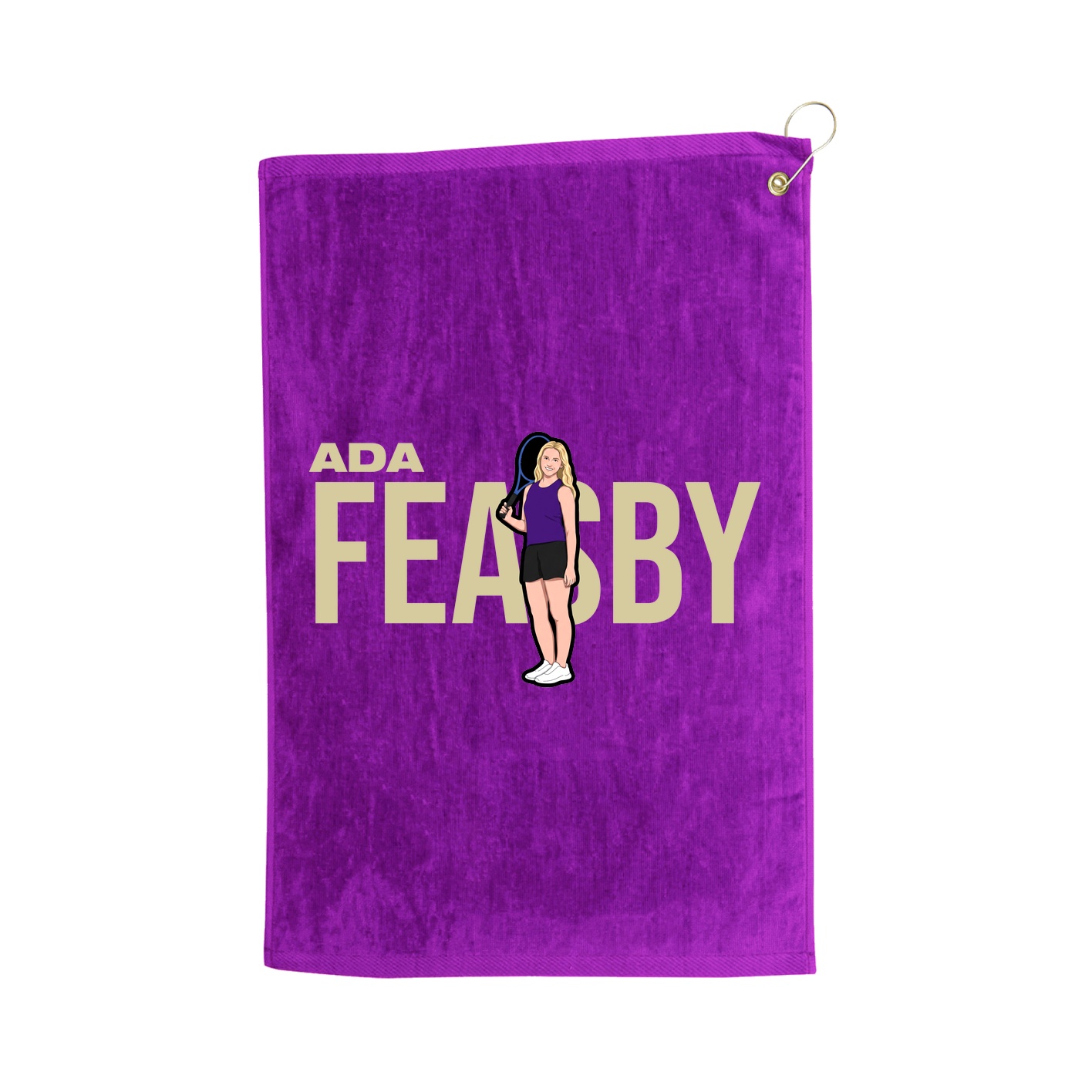 Golf Towel — Player Name in Purple