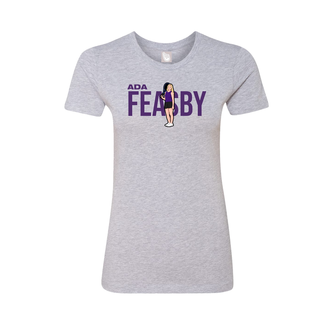 Fitted Women's Tee — Player Name in Grey