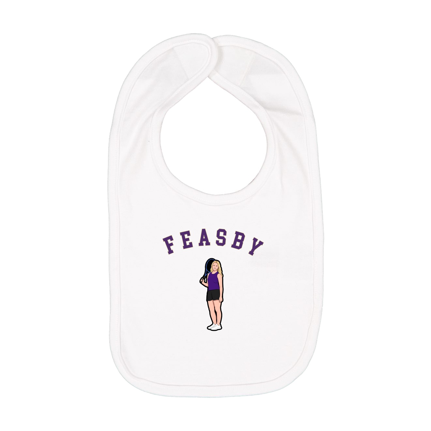 Infant Bib — Shirsey Arch in White